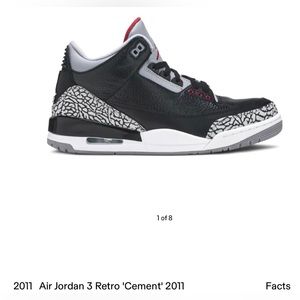 JORDAN RETRO 3 CEMENT 2011 SNEAKERS